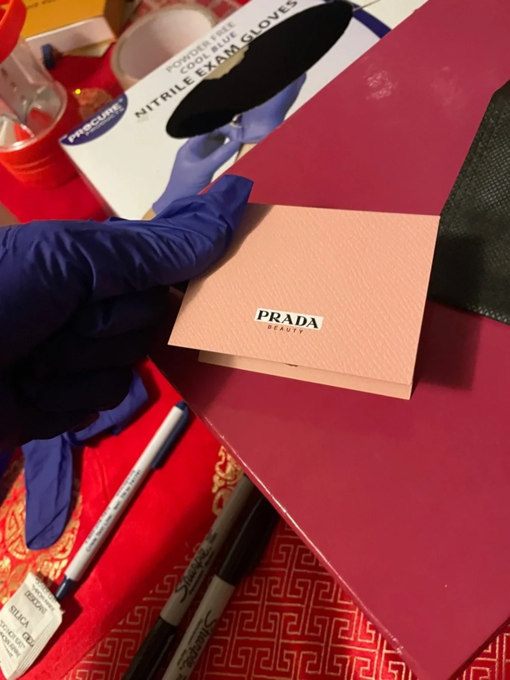 Prada Gold & Pink Enamel Logo Charm Set - Picture 11 of 15